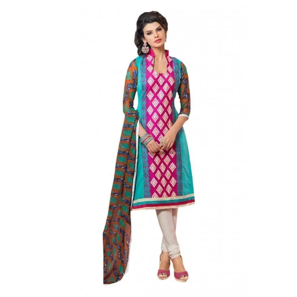 Buy Shree Ganesh Retail Women's Unstitched Cotton Salwar Suit Dress  Material With Dupatta (BARN RED & PINE GREEN) at Amazon.in