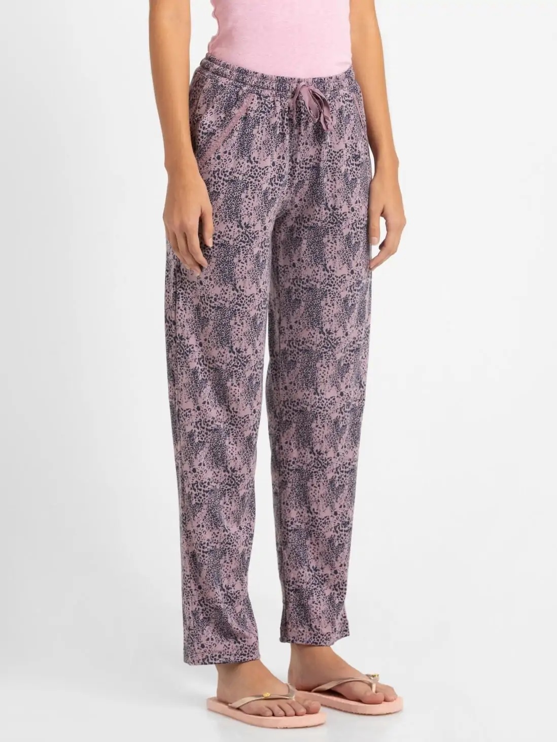 Buy Women's Micro Modal Cotton Relaxed Fit Printed Pyjama with Lace Trim on  Pockets - Iris Blue Assorted Prints RX09 | Jockey India