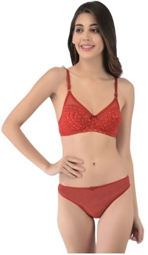 Combed Cotton Plain Net Bra Panty Set. More Details Call Now at Rs