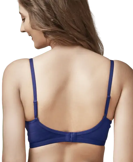 Trylo Navy Blue Colour full coverage wirefree bra-PARESHANVY