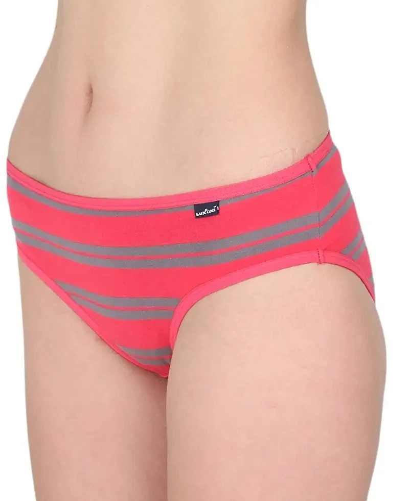 Buy Softline Multicolor Striped 100% Cotton Bikini Panty Online at