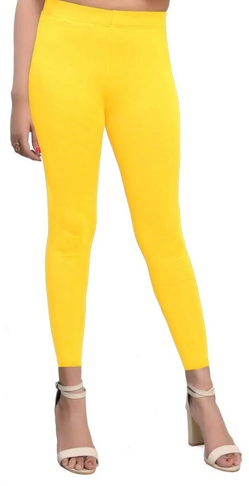 Women Ankle Length Leggings Colors Yellow Free Size Free Shipping