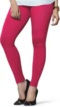 Rose Pink color stretchable cotton ankle Leggings - LGA28