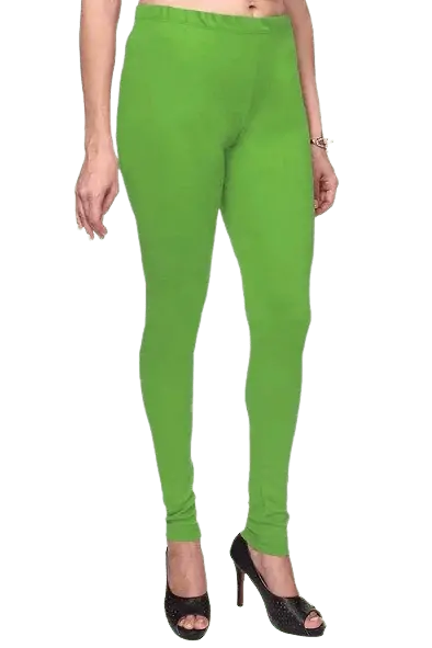 Light Grass Green color ladies cotton lycra premium leggings stitching-LGD61