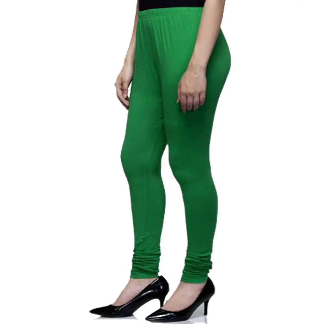 Green Shimmer Full Length stretchable Churidar Legging LGS10.