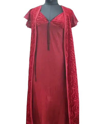 Jerry nightwear Women's Satin Nighty 2 Piece Set Gown/Nighty