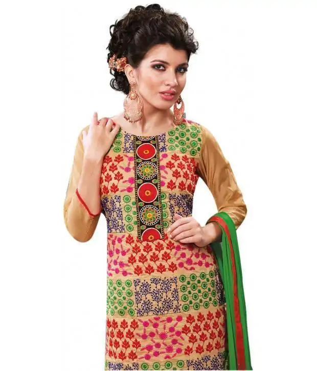 Multicolor Chanderi Cotton Indian Churidar Ladies Dress Materials