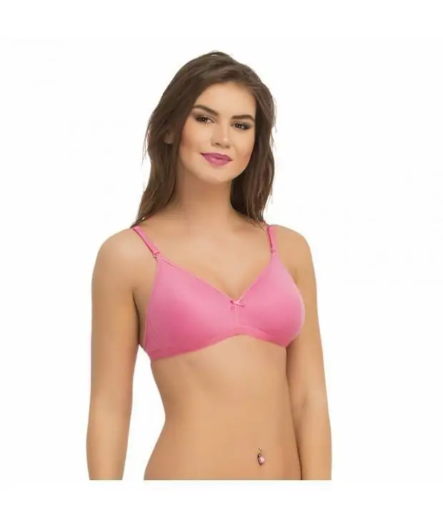 Cotton Padded Wirefree Bra With Straps -CB12