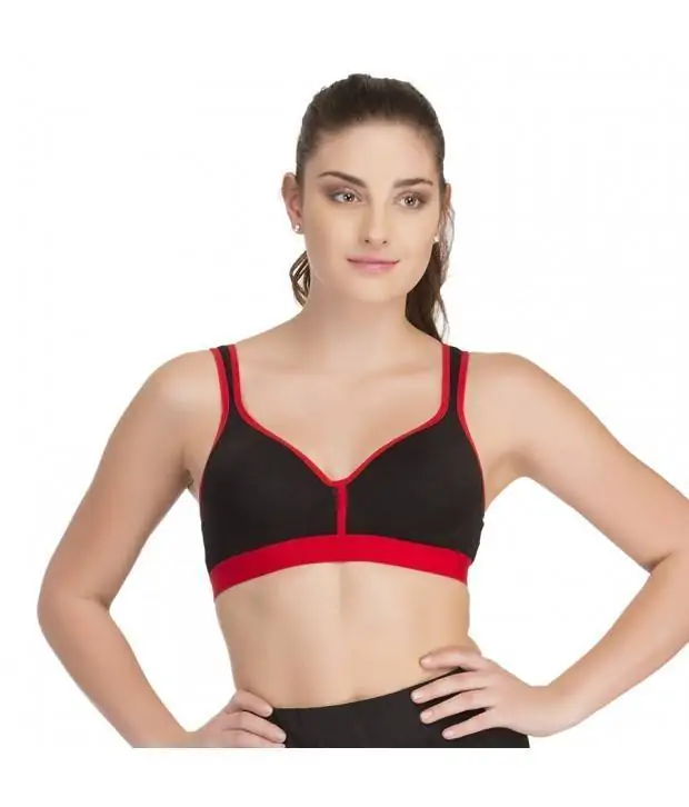 Buy HIDA Trend Women Sports Non Padded Bra (RED,Black,Dark Blue) Pack of 3 ( 44A) at